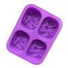 Moldes para hornear jabón molde casero 4 cavidad 3d ángel para manualidades de resina de velas de bricolaje