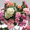 Dekoracyjne kwiaty trwałe sztuczne roślina kwiatowa 1 pęczki 36 cm 5 gałęzie Piękne eleganckie geranium zastępcze sklep imprezowy