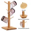 Kitchen Storage Bamboo Mug Holder Tree Countertop Coffee Cup Rack & Tea Organizer Counter Bar Accessory