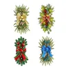 Flores decorativas de escalera prepilada Swag Christmas Teardrop Coronita de pared de la pared colgante para la ventana del corredor al aire libre de la ventana del pasillo