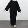 Ethnic Clothing Bluza luźna abaya muzułmańska sukienka hidżab solidna dla kobiet Dubai Casual sportowy noszenie Turcja Ramadan Islamski kaftan