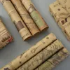 Present Wrap 6pcs 50x74cm Map Printing Kraft Paper Retro Birthday Box Wrapping Paper Children's Party