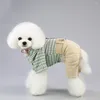 Hundekleidung Teddy Plaidtuch kleiner Kleider Jumpsuit für Hunde Welpenmantel Chihuahua Gürtelhose Designer
