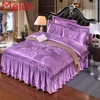 Bedding Sets Tribute Silk Jacquard Four-Piece Of Bed Skirt Lace Quilt Cover All Cotton Pure Mattress Comforter