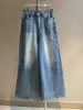 Jeans femininos Vintage Lavagem Blue Blue Lide
