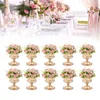 Vazo 10 adet küçük düğün çiçek trompet vazo masa üstü merkez parçaları dekor parti malzemeleri vintage altın tutucu için