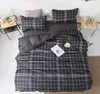 58 Ensemble de literie à plaid noire géométrique lit de couette de couette roi queen size lits set tai-oreiller de litière de couette 6013960