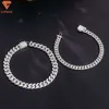 Özel 18K Altın Kaplama Erkekler Hiphop Takı 925 STERLING Gümüş Küba Bağlantı Zinciri VVS Moissanite Moda Bilezik Kolye