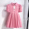 Shortsleeved Summer Childrens Dress Toddler Girls Princess Dresses For Kids Casual Letter Vestido Daily Clothes 3 5 7 10 Years 240413