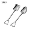 Spoons Retro Shovel Flat Coffee Tea Ice Cream Metal Spoon Gift Creative Bar Stainless Steel 304 Dessert TablewareSet Housewares Kitchen