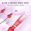 2 in 1 Nipple Toys Adult Sex Toys for Women, G Spot Vibrator Women Sex Toys with 10 Vibration Modes Portable Size Vibrating Nipple Clamps Female Sex Toys for Pleasure