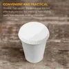 Disposable Cups Straws 100 Pcs Paper Drinking Cup Covers Stackable Lids Dust-proof Coffee Mug Caps