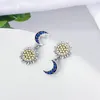 Sprudelstar Sun Moon Schmuck Set für Frauen Hochzeit Engagement Original 925 Silberohrringe Armband Charme Anzug Schmuck Geschenk 240410