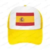 Berets Spanish Flag Mesh Cap de baseball Summer Men Outdoor Femmes Fashion Fashion Sport Hats Hip Hop Trucker