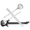 Yemek takımı setleri Gitarlar Gümüş eşya çatalları sadece yeniden kullanılabilir mutfak eşyaları öğle yemeği kasa çubukları paslanmaz çelik seyahat