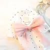 Dog Apparel Dot Base Shirt Small Clothes Mesh Big Pink Bow Dogs Clothing Cat Spring Autumn Korean Fashion Sweet Girl Cute Pet Products