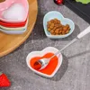 Placas de cozinha tabela de mesa lanche que serve pratos de prato de tempero de molho de cerâmica Mini Heart Shape Specialty