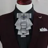 Bow Ties Fashion Groom Wedding Performance Performance Shirt Crystal Clistr Brooch Luxury Men Men's Suit Absociation