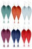 Julgåva retro stil äkta läderblad örhängen mode dinglar örhängen för kvinnor 27 färger fj4307832689