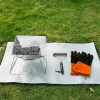 Pads camping brandwerende grill mat doek vlam achterstand embermat deken deken warmte isolatie kussen voor buitenkamping picknick barbecue