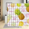 Duschvorhänge Sommer Obst Ananas Muster Badezimmer Polyester Stoff Cartoons Stoffbildschirme wasserdichte Vorhang mit 12 Haken