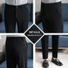 Men's Suits Navy Suit Pants White Black Trousers Gray Khaki Pantalones Hombre Fashion Slim Fit Male Brand Clothing 38-28