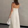 Vestidos casuais vestido de bolso de pulôver elegante cor sólida partido fora do ombro 2024 Tubo de temperamento de ajuste fino