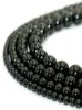 100 Natural Stone Black Obsidian Pärlor Runda ädelsten Löst pärlor för DIY -armbandsmycken som gör 1 Strand 15 tum 410 MM23294509989751