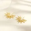 Stud Earrings 5 Pairs Golden Sunflower For Women Girls Personality Exaggerated Metal Irregular C-shaped Jewelry Gifts