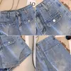 Short in denim L4XL Plus size per donne in vita alta gamma estiva di jeans street y2k abbigliamento gonna corto 240429