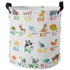 Tvättpåsar Alfabetet Animal Foldbar Korg Stor kapacitet Hamper Klädförvaring Arrangör Kid Toy Sundries Bag