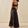 Vestidos informales Bohemio V NEC Patchwork Lace Long Dress Women 2024 Spring Lace-Up Tassel Plisado Maxi Summer Backless A-line