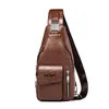 Rucksackmarke 2024 hochwertige Männer PU Leder Cowhide Vintage Brust Rack Pack Travel Fashion Cross Body Messenger Umhängetasche