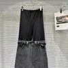 Kadın Kotları 2024 Sonbahar Moda Tarzı Kemer Dekorasyon Dikişli Kız Geniş Bacak Pantolon BF Baggy denim pantolon