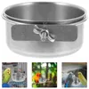 Other Bird Supplies Parrot Food Bowl Parakeet Cage Accessories Feeder Water Stainless Steel Indoor Cup