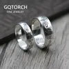 925 Sterling Silver Six Words Om Mani Padme Hum Rings for Coumplovers Tibetan Shurangama Mantra Buddhism Jewelry 240401