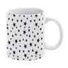 Tasses étoiles-noir sur tasse blanche café 330 ml de tasses à thé au lait en céramique et cadeau de voyage pour le modèle d'amis noir wh