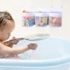 Opbergtassen badkamer speelgoedtas ademend gaas met drie zakken voor baby bad speelgoed schimmelbestendige organisator douche