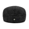 Autumn and Winter Men's Beret Warm Protective Ear Tweed Cap Sunshade Cotton Cap Octagonal Cap Old Man Forward Cap Painter's Cap