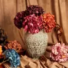 Decorative Flowers High Quality Retro Burnt Hydrangea Artificial Flower 16" Table Centerpieces Wedding Balcony Autumn Gifts Party Home DIY