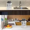 キッチンストレージ回転可能なカッターオーガナイザーは、平らな器具乾燥ラックを回転させたブロック用のスタンド