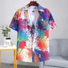 Herren Tracksuits Bugilaku Strandstil zweiteiliger Männer Blumendruck Kurzarm Shirt High Taille Shorts Ankunft Casual Holiday Sets