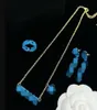 Fashion Basilisk colorful letters Pendants Women's Bracelet Necklace Stud Earring Sets Brass colour enamel plating Ladies Designer Jewelry MS12 -S39958358