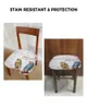 Stoelbedekkingen Papegaaierbloemen op houten bord stoel kussen stretch dinering cover Slipcovers voor huis el banket woonkamer