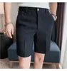 Corée Fashion Mens Summer Casual ShortSmale Slim Fit Couleur solide de haute qualité Bournal Business Shorts Man 36 240409