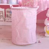 Laundry Bags Basket Household Dirty Clothes Nordic Style Simple Folding Storage Bucket Fabric Checked Storag