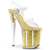 Dansskor Sexig Crystal 20cm Super Dancing High-Heeled Ladies 'Sandals 8-tums Model Catwalk