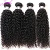 Tissage Brazilian Raw Kinky Curly 3 4Bundle Deals Virgin Hair Natural Black826inch100％Cheveuxリアルヘアウェーブ240408