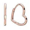 Stud -oorbellen 925 Sterling Silver Earring Rose asymmetrische hart van Circle Hoop For Women Sieraden Gift