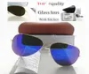 Sticker High Quality Glass Lens Pilot Vintage Sunglasses Men Women Brand Designer UV400 Mirror 58MM 62MM Brown Case storage Box fi4509270